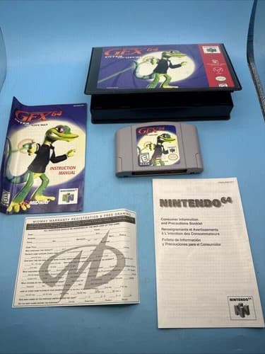 Gex 64: Enter the Gecko (Nintendo 64 N64, 1998) Authentic VHS Box, Manual/Insert