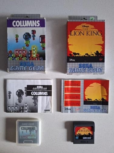 The Lion King and Columns Sega Game Gear Games - Complete with Manuals