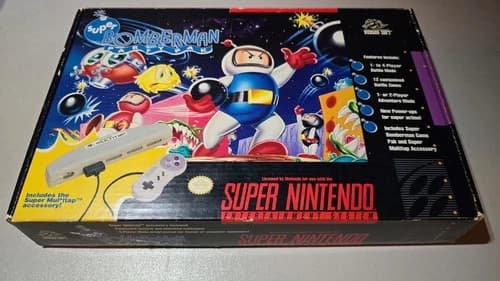 Super Bomberman 1 Party Pack Authentic Super Nintendo SNES EXMT+ CIB Boxed read!
