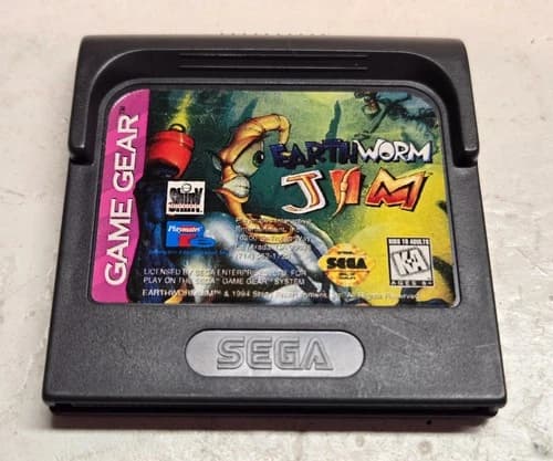 Earthworm Jim (Sega Game Gear, 1994) Cartridge Only Cleaned and Tested Works!