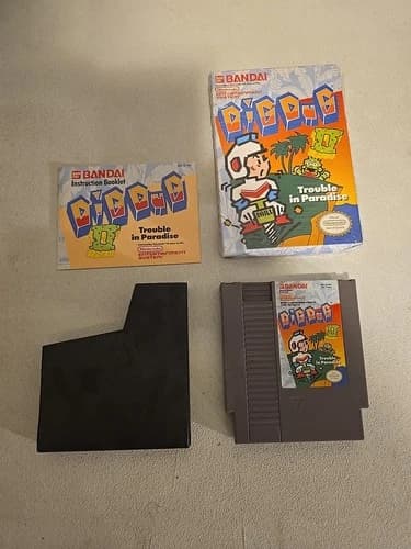 Dig Dug II Trouble in Paradise - Nintendo NES - Complete/CiB - Authentic