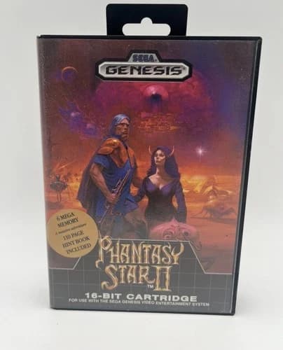 Phantasy Star II (Sega Genesis, 1990) *TESTED Missing Hint Book