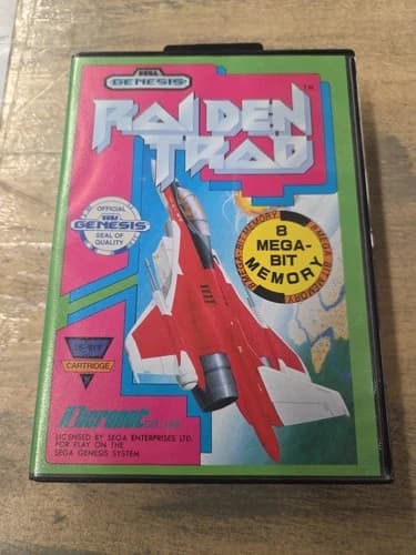 Raiden Trad (Sega Genesis, 1991) CIB w/Manual Authentic Tested Working