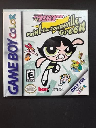 Nintendo Game Boy Color Power Puff Girls Paint the Townsville Green Complete Box