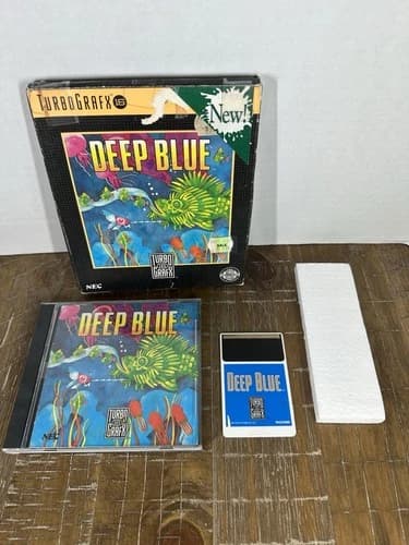 Deep Blue TurboGrafx-16 TG16 Complete CIB Box, Case, Manual, Hucard - No Sleeve