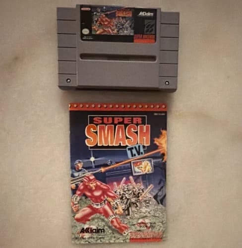 Nintendo Super Smash T.V. SNES Acclaim Complete w/ Instruction Booklet