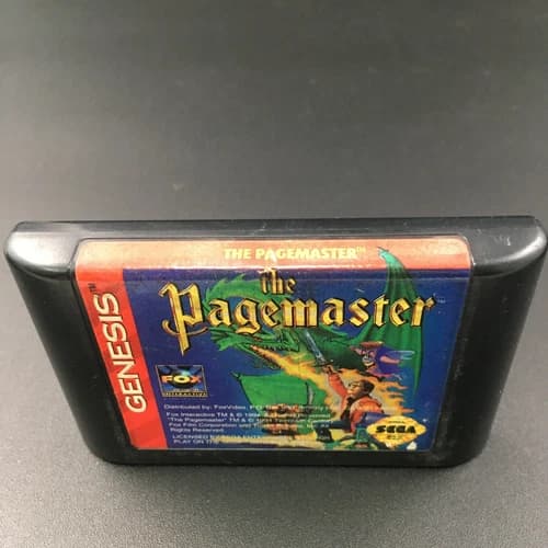 PAGEMASTER Sega Genesis Authentic Game Cartridge
