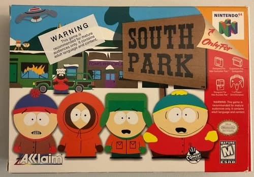 Nintendo 64 N64 South Park Game Cartridge Manual Box Tested