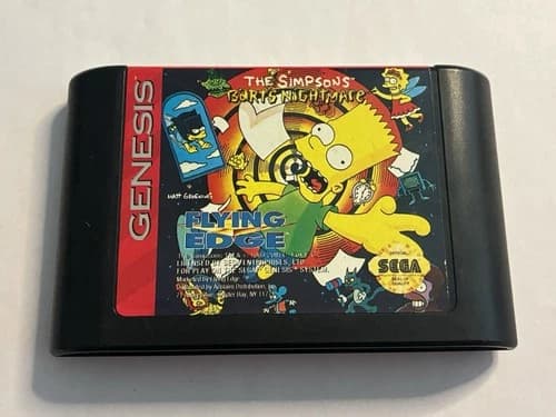 The Simpsons Barts Nightmare Sega Genesis 1993 Cartridge Only Tested Works