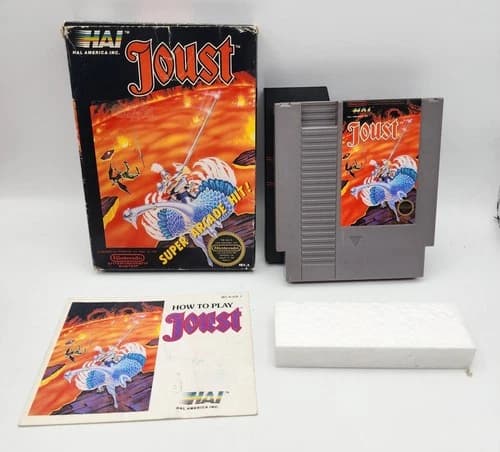 Joust (Nintendo NES) CIB Complete In Box *Multiple Signs On Wear* W/ Protector