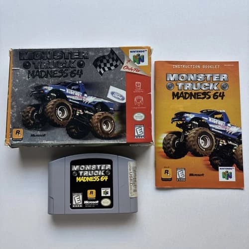 Monster Truck Madness 64 (Nintendo 64, N64) 1999 Complete in Box CIB Manual