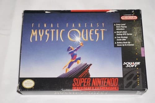 Final Fantasy Mystic Quest (Super Nintendo SNES) Complete in Box w/ Map CIB