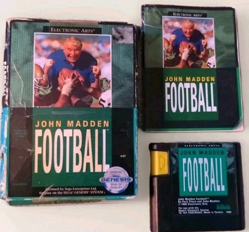John Madden Football Genesis Complete in Box Game Sega CIB first 1st Madden game
