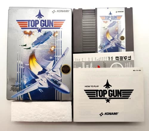 Top Gun (Nintendo NES, 1987) COMPLETE CIB Authentic Tested & Cleaned!