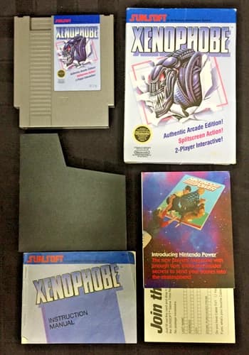COMPLETE Xenophobe NES Nintendo CIB Cartridge BOX Manual GAME Sunsoft - TESTED