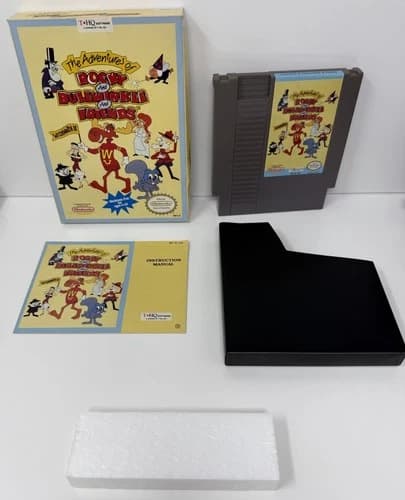 The Adventures Of Rocky and Bullwinkle (CIB) NES Complete Tested Rare
