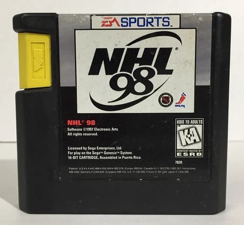NHL 98 Sega Genesis GAME CARTRIDGE ONLY Hockey EA SPORTS - TESTED & WORKING