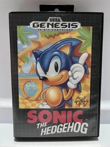 Sonic the Hedgehog, Original Retail Version (Sega Genesis, 1991) Regi Card - MM