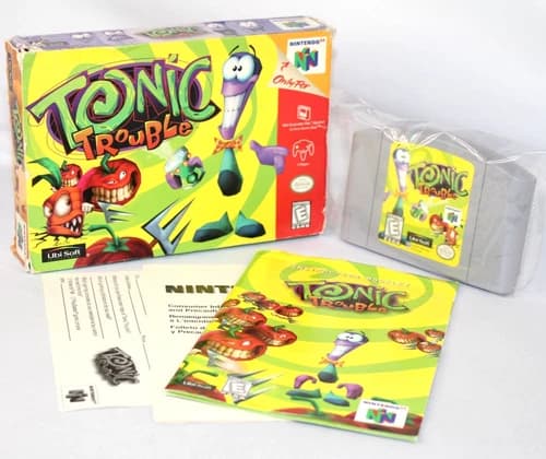 Tonic Trouble N64 Nintendo 64 Complete CIB! Good Condition w/ RARE REG CARD!