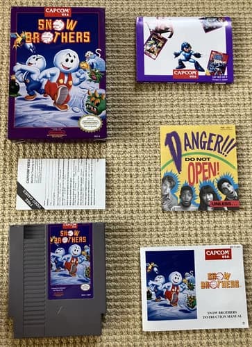 Snow Brothers Nintendo NES Game CIB Complete w/Box, Manual, Inserts, Styrofoam