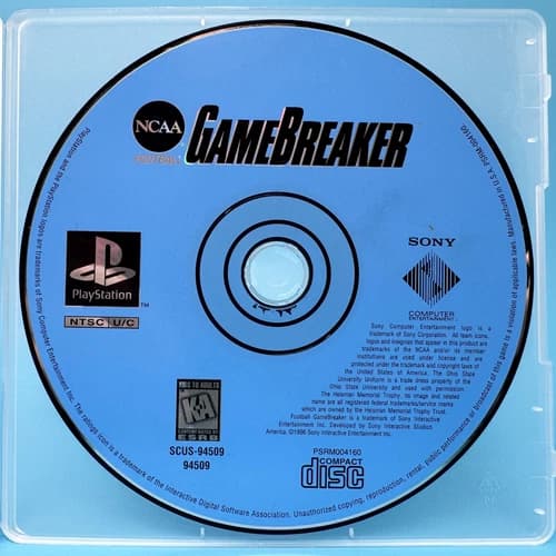 NCAA GameBreaker (Sony PlayStation 1 PS1) *DISC ONLY - TESTED*