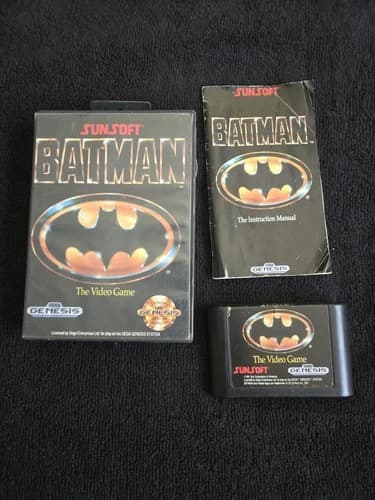 COMPLETE Batman SEGA GENESIS Manual CIB BOX Sunsoft