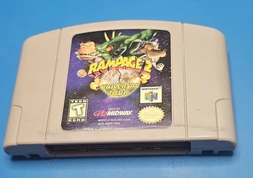 Rampage 2 Universal Tour (Nintendo 64, 1999) Authentic N64 Cartridge Tested