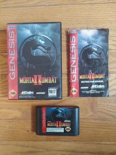 Mortal Kombat II (CIB) - Sega Genesis Game - 2D Fighting Arcade Martial Arts