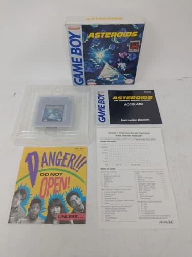 Asteroids (Nintendo Game Boy, 1992) Authentic CIB Complete w/ Box Manual Inserts