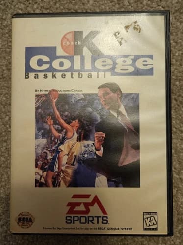 Coach K College Basketball (Sega Genesis, 1995) CIB Tested and Working