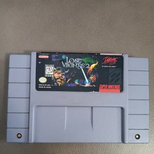 RARE Lost Vikings 2 Nintendo SNES 1997 Authentic CARTRIDGE ONLY Factory Stamp 09