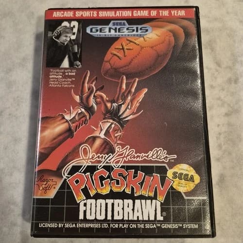 Jerry Glanville's Pigskin Footbrawl Sega Genesis Authentic CIB Complete