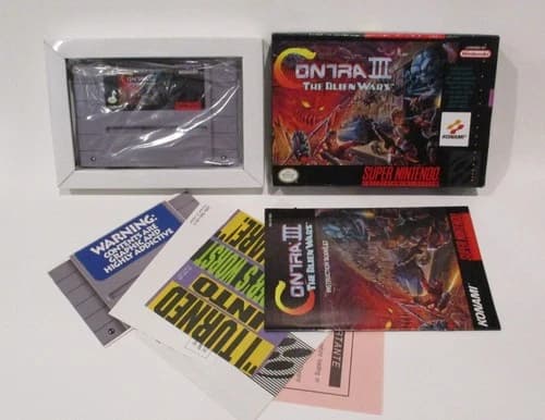 CONTRA 3 III: The Alien Wars CIB (Complete w/ Color Manual) Super Nintendo SNES