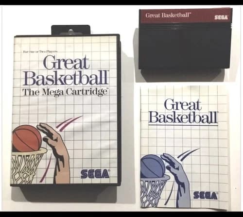 Great Basketball Sega Master System Complete With Case Manual Game Tested Works