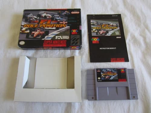 F1 Pole Position (SNES) Super Nintendo CIB Complete Box Ubisoft 1993 RARE