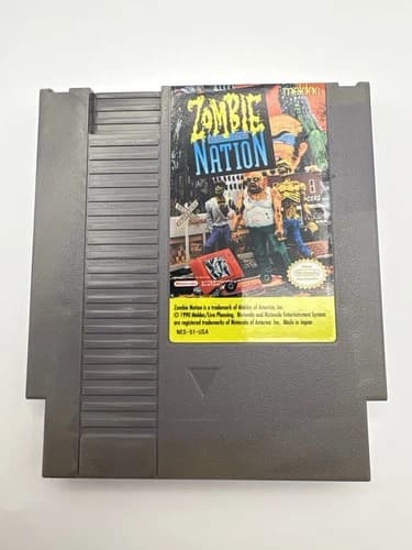 Zombie Nation Nintendo NES Authentic RARE Cartridge Only - Tested CLEAN