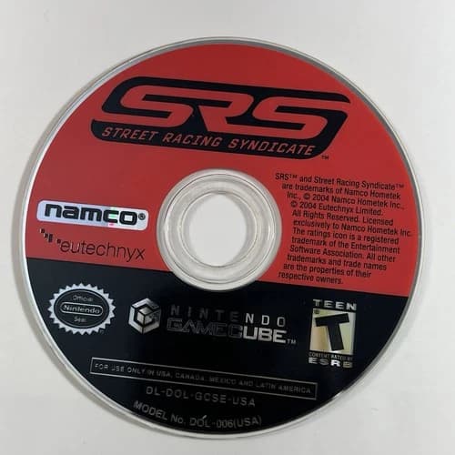 SRS: Street Racing Syndicate (Nintendo GameCube, 2004) Disc Only