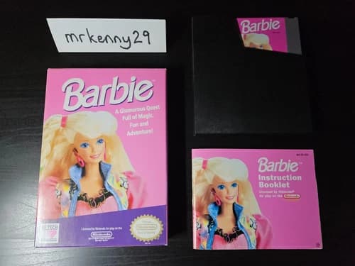 Barbie Video Game (Nintendo NES, 1991) with Box and Manual