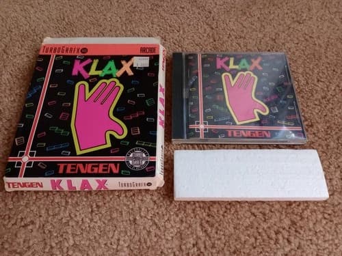 KLAX TurboGrafx-16 TurboChip game card CIB tested