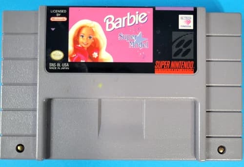 Barbie Super Model 1993 Super Nintendo Snes Authentic Tested