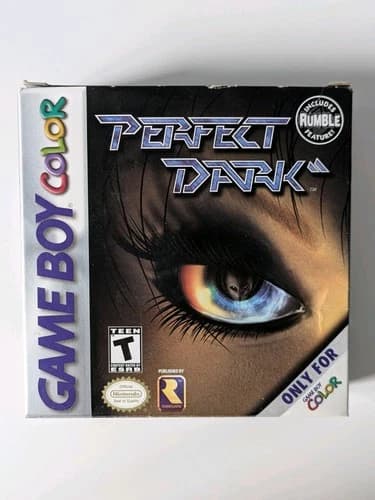 Perfect Dark. Nintendo Game Boy Color Rumble Cartridge with Box w/o Manual.