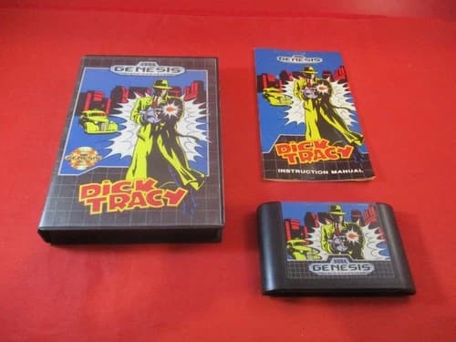 Dick Tracy (Sega Genesis) COMPLETE w/ Box manual game WORKS!
