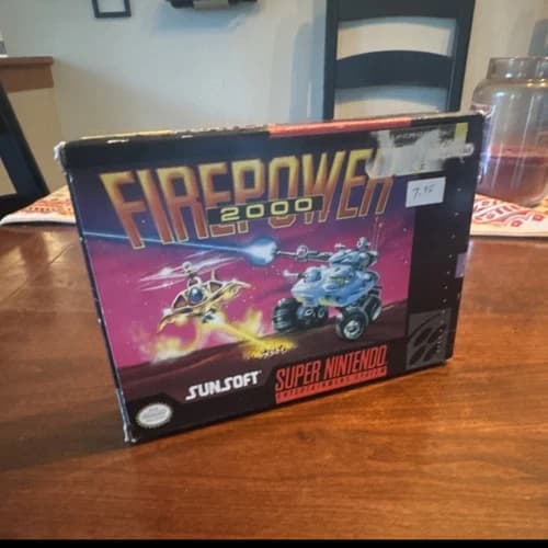 Sunsoft Firepower 2000 Super Nintendo SNES with Box Manual NTSC-U Shooter