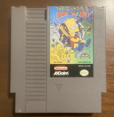 Simpsons Bart vs The World – NES – Tested – Authentic – Cart Only