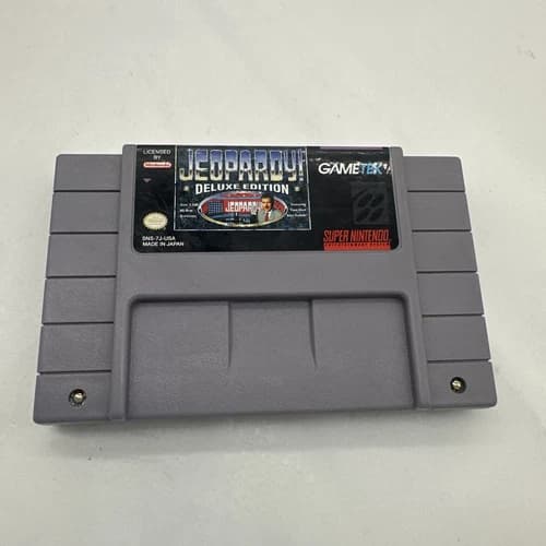 Jeopardy Deluxe Edition (Super Nintendo SNES) Authentic Game Cartridge Tested