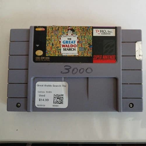 The Great Waldo Search SNES Cartridge!!! Tested and WORKING!!!! (1992) *TM!!!!!!