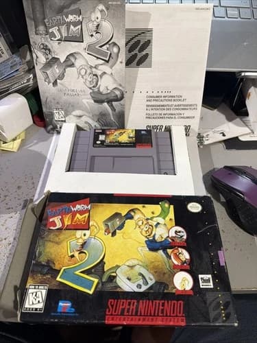 Earthworm Jim 2 Super Nintendo SNES 1995 Complete CIB Tested Authentic