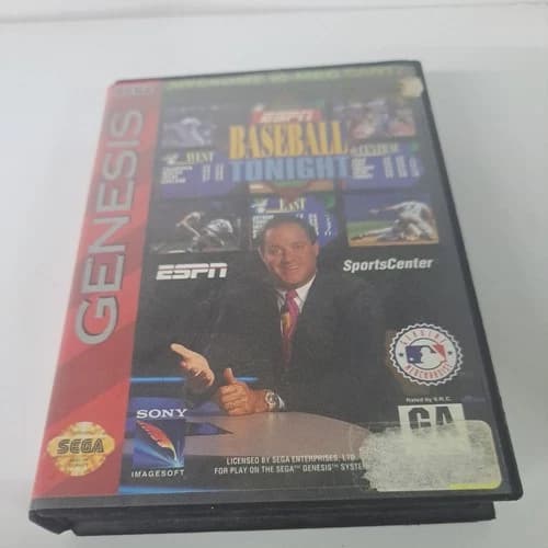 ESPN Baseball Tonight Sega Genesis Complete in Box - 3276
