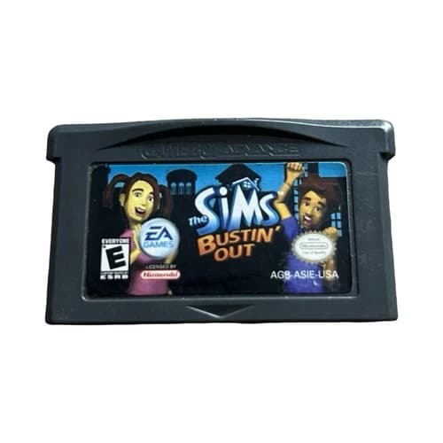 The Sims Bustin Out GBA Nintendo Game Boy Advance Cartridge Authentic & TESTED