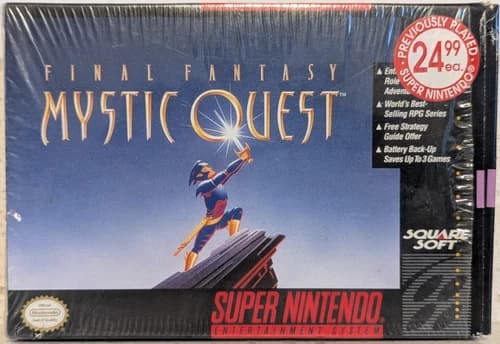 Final Fantasy Mystic Quest SNES Cartridge Manual Box - No Map